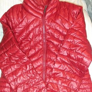 Tommy Hilfiger Women's Red Quilted Packable Puffer Jacket